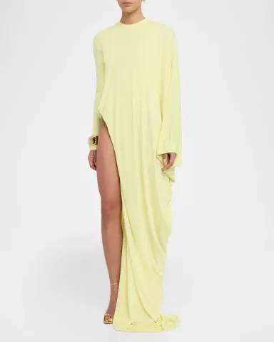 Tom Ford Draped Cutout Long-Sleeve Gown | Thumbnail 4 Tom Ford Draped Cutout Long-Sleeve Gown | Thumbnail 4