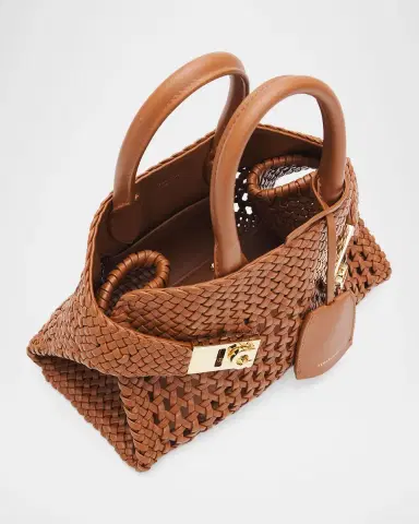 Ferragamo Hug Woven Leather Top-Handle Bag | Thumbnail 3 Ferragamo Hug Woven Leather Top-Handle Bag | Thumbnail 3