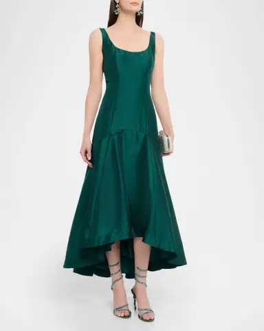 Hutch Alaia High-Low Shantung Maxi Dress | Thumbnail 3 Hutch Alaia High-Low Shantung Maxi Dress | Thumbnail 3