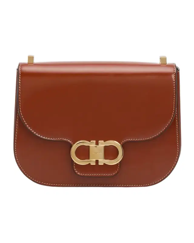 Ferragamo Double Gancini Leather Crossbody Bag