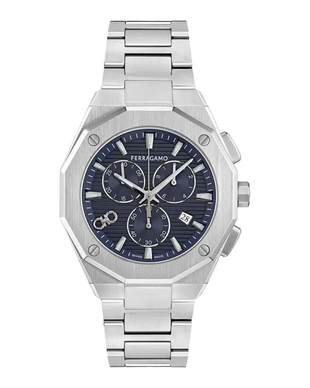 Ferragamo Men 's Edge Chrono 42mm Stainless Steel Bracelet Watch
