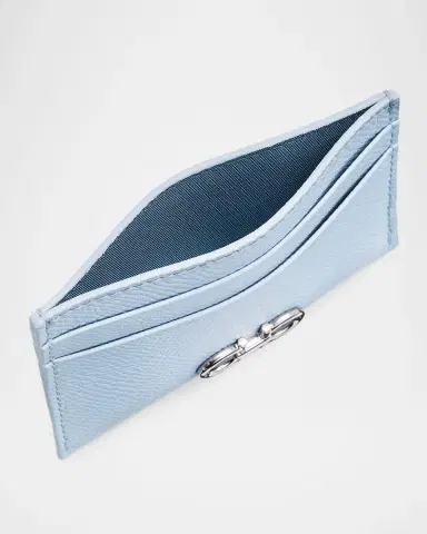 Ferragamo Gancini Hammered Leather Card Holder | Thumbnail 3 Ferragamo Gancini Hammered Leather Card Holder | Thumbnail 3