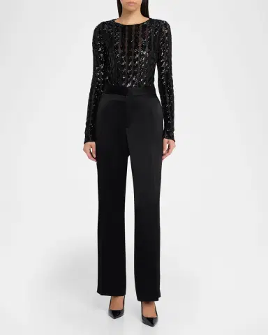 Polo Ralph Lauren Straight-Leg Crepe Back Satin Pants | Thumbnail 5