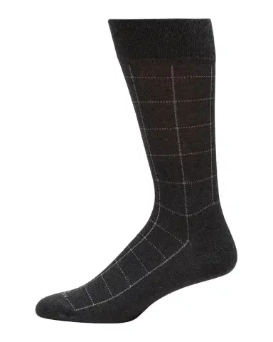 Marcoliani Men's Windowpane Mid-Calf Socks | Thumbnail 1 Marcoliani Men's Windowpane Mid-Calf Socks | Thumbnail 1