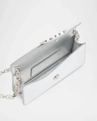 Ferragamo Laminated Leather Rhinestone Gancini Shoulder Bag | Thumbnail 4 Ferragamo Laminated Leather Rhinestone Gancini Shoulder Bag | Thumbnail 4
