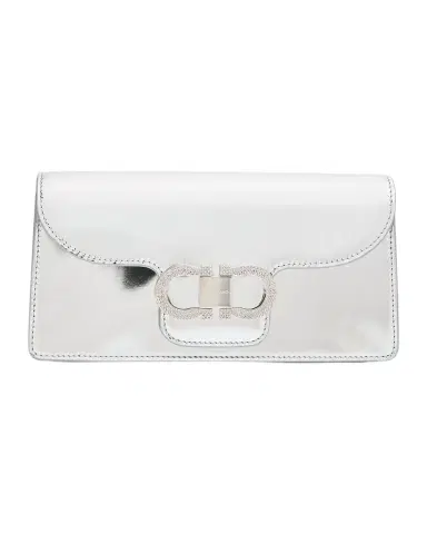 Ferragamo Laminated Leather Rhinestone Gancini Shoulder Bag | Thumbnail 1 Ferragamo Laminated Leather Rhinestone Gancini Shoulder Bag | Thumbnail 1