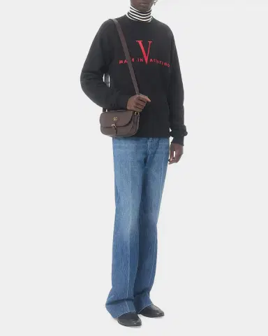 Valentino Garavani Men's Made In Valentino Print Cotton Crewneck Sweatshirt | Thumbnail 2