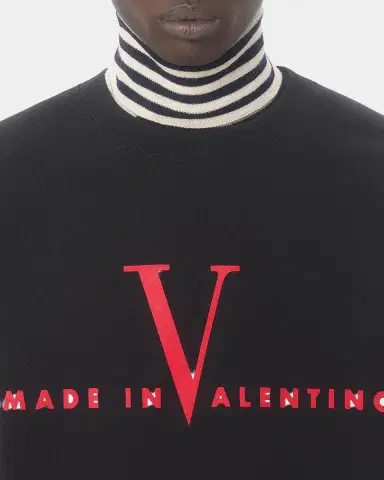 Valentino Garavani Men's Made In Valentino Print Cotton Crewneck Sweatshirt | Thumbnail 5