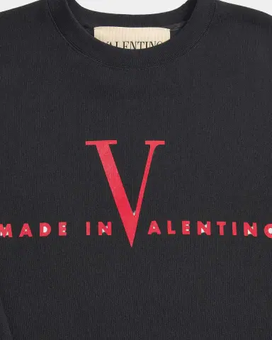 Valentino Garavani Men's Made In Valentino Print Cotton Crewneck Sweatshirt | Thumbnail 6