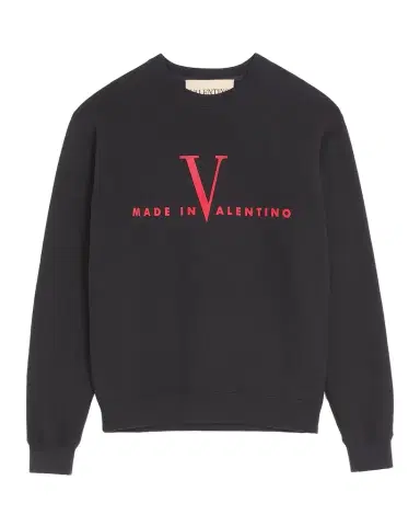 Valentino Garavani Men's Made In Valentino Print Cotton Crewneck Sweatshirt | Thumbnail 1