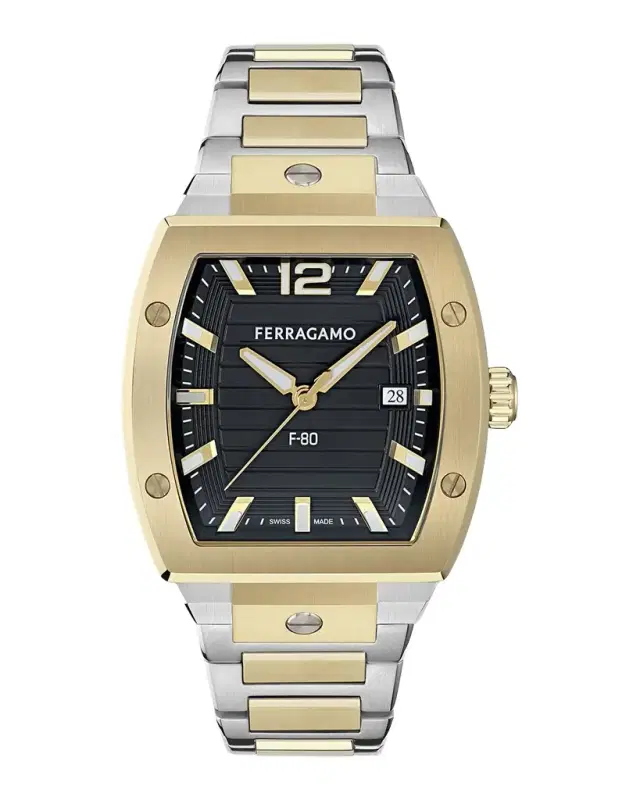 Ferragamo Men 's F80 42mm Two-Tone Bracelet Watch