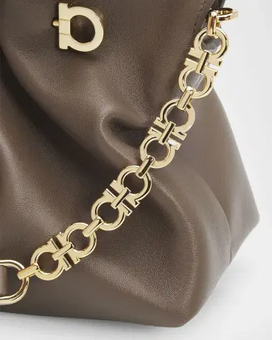 Ferragamo Small Piercing Nappa Leather Shoulder Bag | Thumbnail 4 Ferragamo Small Piercing Nappa Leather Shoulder Bag | Thumbnail 4