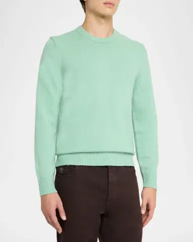Vince Men's Wool-Cashmere Crewneck Sweater | Thumbnail 4 Vince Men's Wool-Cashmere Crewneck Sweater | Thumbnail 4