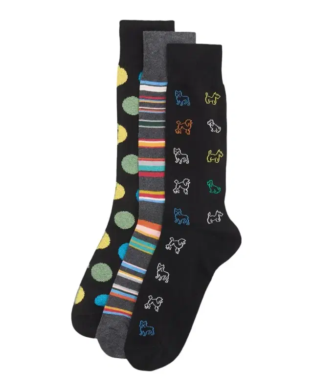 Men 's Variety Pattern 3-Pack Crew Socks