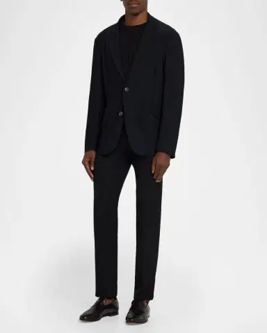 Emporio Armani Men's Unlined Rice-Stitch Stretch Knit Blazer | Thumbnail 2 Emporio Armani Men's Unlined Rice-Stitch Stretch Knit Blazer | Thumbnail 2