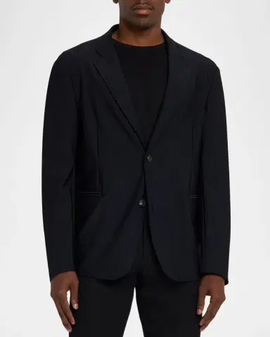Emporio Armani Men's Unlined Rice-Stitch Stretch Knit Blazer | Thumbnail 4 Emporio Armani Men's Unlined Rice-Stitch Stretch Knit Blazer | Thumbnail 4