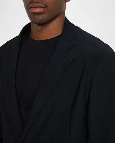 Emporio Armani Men's Unlined Rice-Stitch Stretch Knit Blazer | Thumbnail 5 Emporio Armani Men's Unlined Rice-Stitch Stretch Knit Blazer | Thumbnail 5