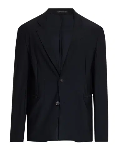 Emporio Armani Men's Unlined Rice-Stitch Stretch Knit Blazer | Thumbnail 1 Emporio Armani Men's Unlined Rice-Stitch Stretch Knit Blazer | Thumbnail 1
