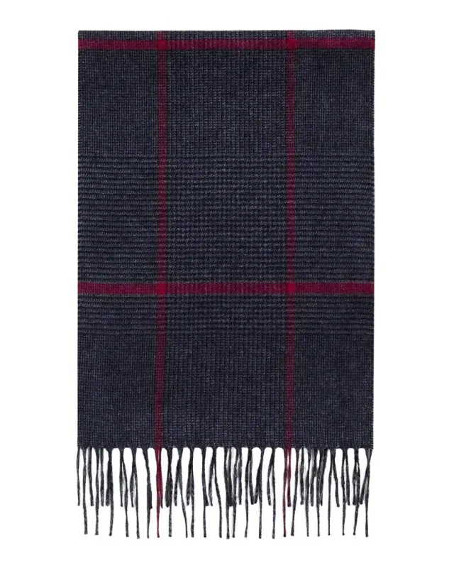 Men 's Silk-Cashmere Check Scarf