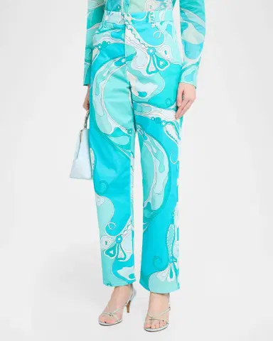 Pucci Orchidee-Print Straight-Leg Cotton Pants | Thumbnail 3 Pucci Orchidee-Print Straight-Leg Cotton Pants | Thumbnail 3