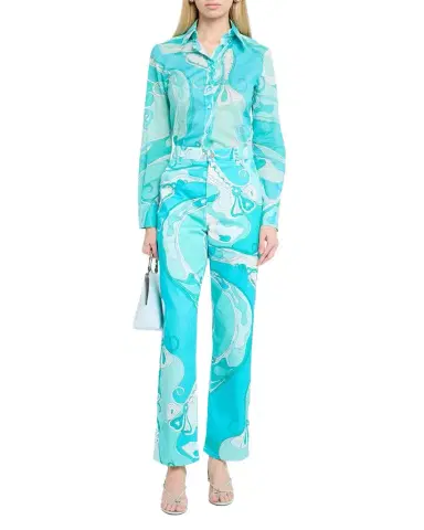 Pucci Orchidee-Print Straight-Leg Cotton Pants | Thumbnail 1 Pucci Orchidee-Print Straight-Leg Cotton Pants | Thumbnail 1