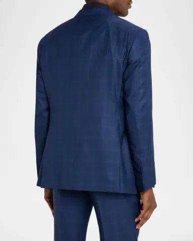 Giorgio Armani Men's Wool and Silk Windowpane Sport Coat | Thumbnail 5