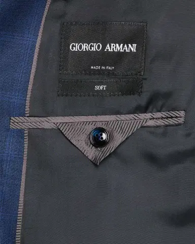 Giorgio Armani Men's Wool and Silk Windowpane Sport Coat | Thumbnail 7