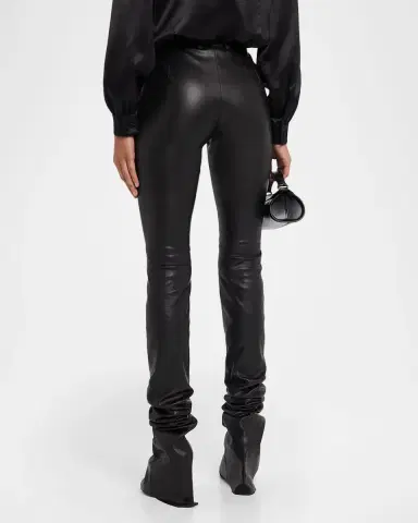 Dolce & Gabbana Elongated Skinny-Leg Leather Pants | Thumbnail 2