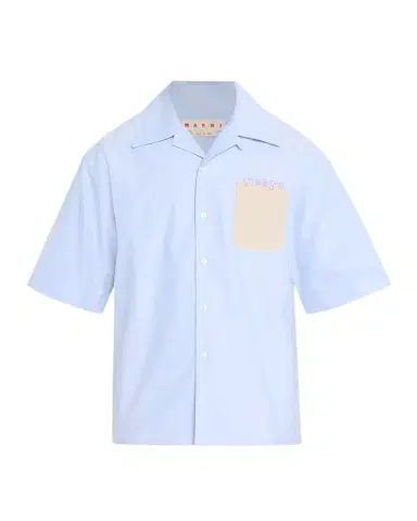 Marni Men 's Contrast-Pocket Mending Logo Short-Sleeve Shirt | Thumbnail 1 Marni Men 's Contrast-Pocket Mending Logo Short-Sleeve Shirt | Thumbnail 1