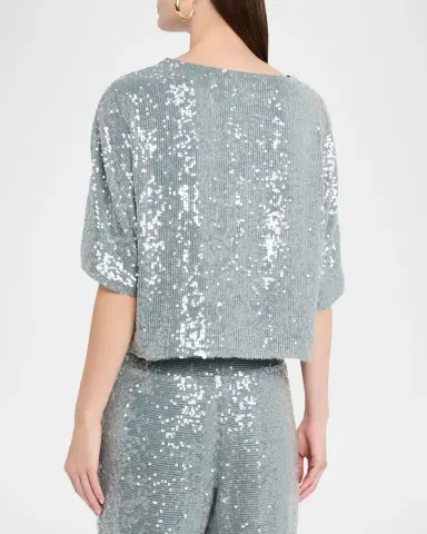 Lapointe Sequined Short-Sleeve Oversized T-Shirt | Thumbnail 3