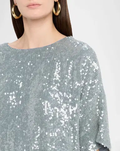 Lapointe Sequined Short-Sleeve Oversized T-Shirt | Thumbnail 5