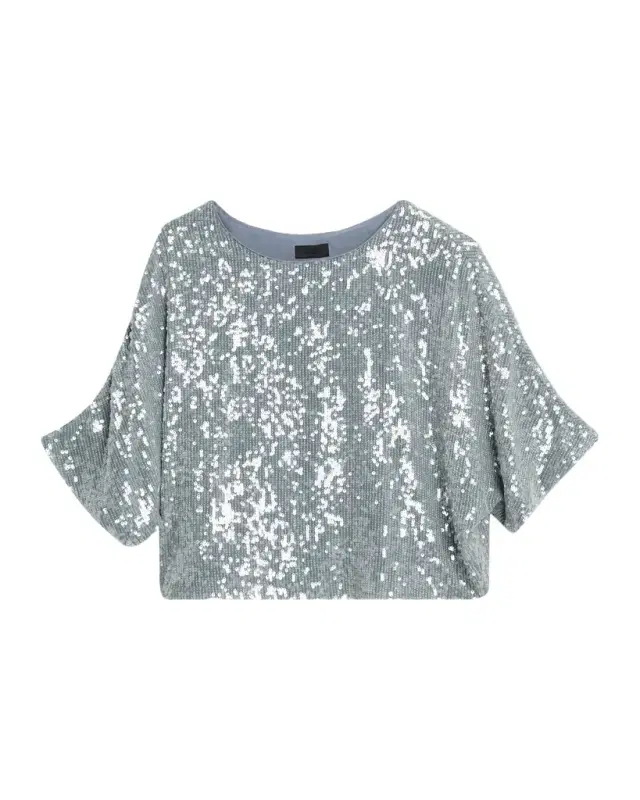 LAPOINTE Sequined Short-Sleeve Oversized T-Shirt