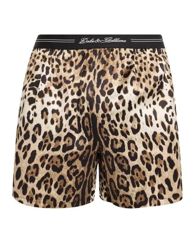 Dolce & Gabbana en 's Leopard-Print Silk Boxer Trunks