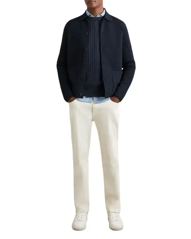 Men's Fitzgerald Ribbed-Sleeve Button-Down Shirt