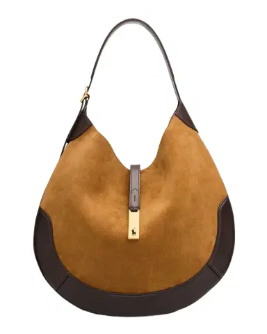 Polo Ralph Lauren Polo ID Suede Large Shoulder Bag | Thumbnail 1 Polo Ralph Lauren Polo ID Suede Large Shoulder Bag | Thumbnail 1