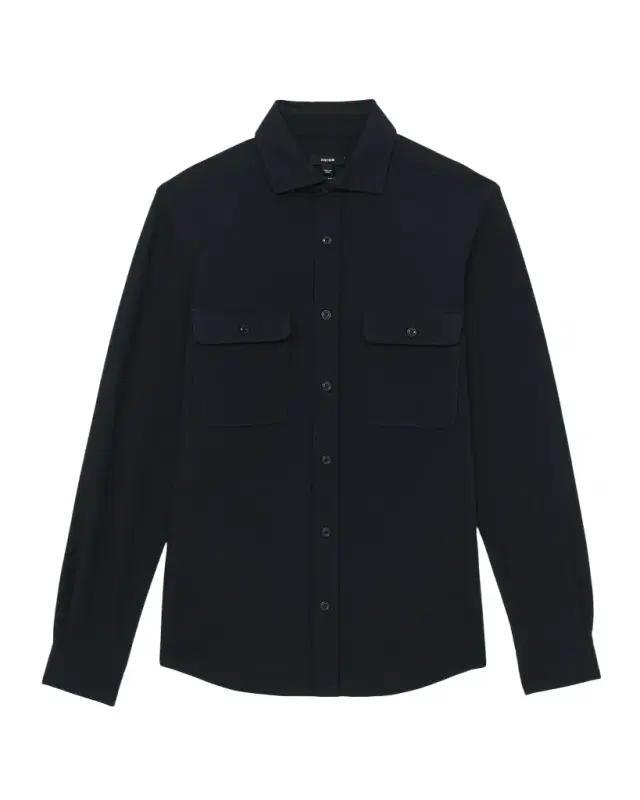 Reiss Men 's Forsithe Textured Twin Pocket Cotton-Blend Overshirt