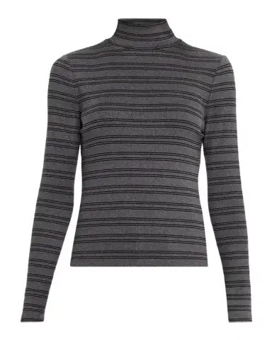 Veronica Beard Nate Striped Ribbed Mock-Neck Top | Thumbnail 1 Veronica Beard Nate Striped Ribbed Mock-Neck Top | Thumbnail 1