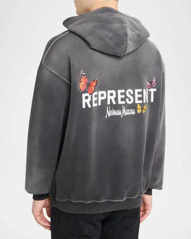Represent Men's Butterfly Initial Cotton Hoodie | Thumbnail 3 Represent Men's Butterfly Initial Cotton Hoodie | Thumbnail 3