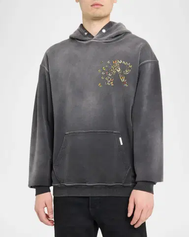 Represent Men's Butterfly Initial Cotton Hoodie | Thumbnail 4 Represent Men's Butterfly Initial Cotton Hoodie | Thumbnail 4
