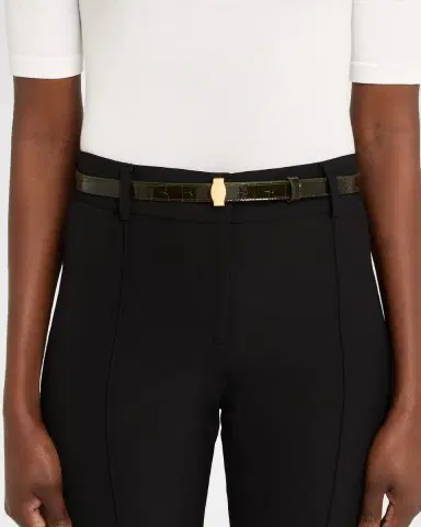 Veronica Beard Dash Croc-Embossed Leather Belt | Thumbnail 2