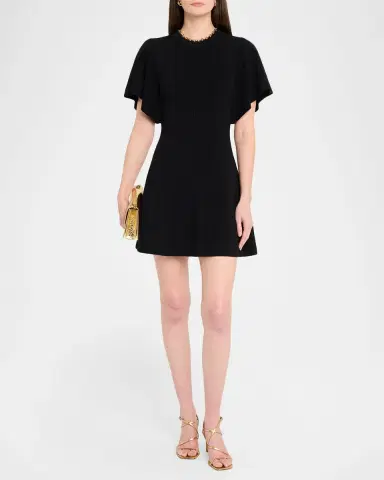 Shoshanna Aura Chain-Trim Rib Knit Mini Dress | Thumbnail 2 Shoshanna Aura Chain-Trim Rib Knit Mini Dress | Thumbnail 2