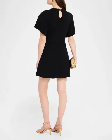 Shoshanna Aura Chain-Trim Rib Knit Mini Dress | Thumbnail 3 Shoshanna Aura Chain-Trim Rib Knit Mini Dress | Thumbnail 3