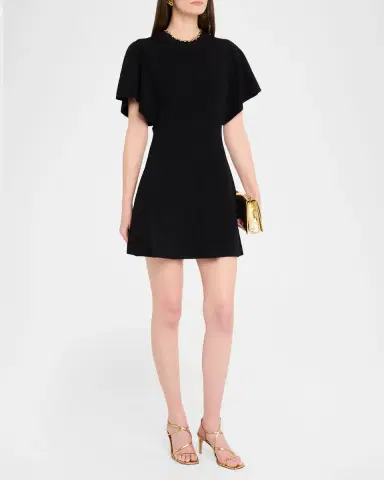 Shoshanna Aura Chain-Trim Rib Knit Mini Dress | Thumbnail 4 Shoshanna Aura Chain-Trim Rib Knit Mini Dress | Thumbnail 4