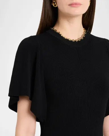 Shoshanna Aura Chain-Trim Rib Knit Mini Dress | Thumbnail 5 Shoshanna Aura Chain-Trim Rib Knit Mini Dress | Thumbnail 5