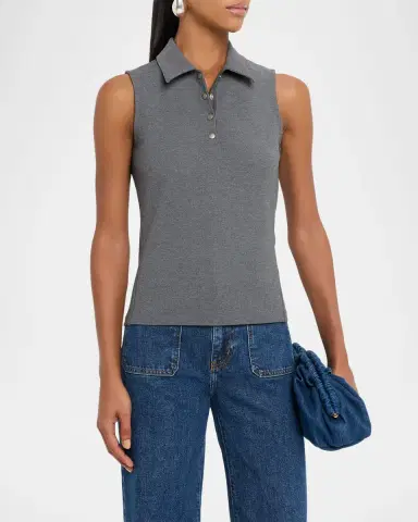 Rag & Bone Irina Sleeveless Ponte Polo Shirt | Thumbnail 4 Rag & Bone Irina Sleeveless Ponte Polo Shirt | Thumbnail 4