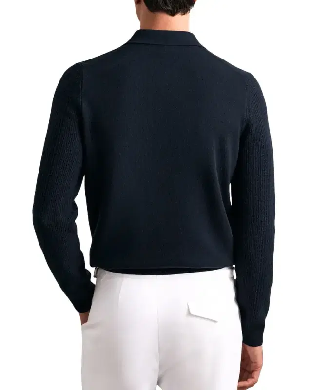 Men 's Hamilton Wool Waffle-Knit Half-Zip Polo Shirt