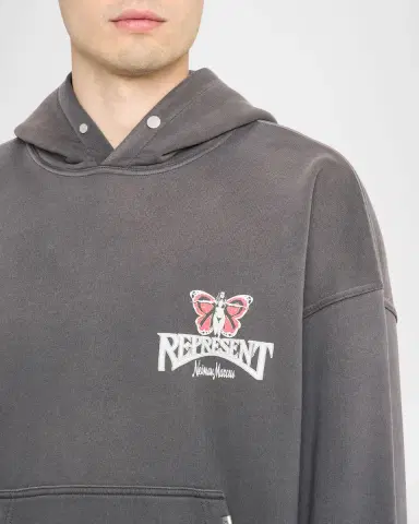 Represent Men's Butterfly Initial Cotton Boxy-Fit Hoodie | Thumbnail 5 Represent Men's Butterfly Initial Cotton Boxy-Fit Hoodie | Thumbnail 5