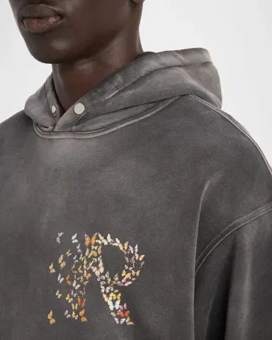 Represent Men's Butterfly Initial Faded Cotton Hoodie | Thumbnail 5 Represent Men's Butterfly Initial Faded Cotton Hoodie | Thumbnail 5
