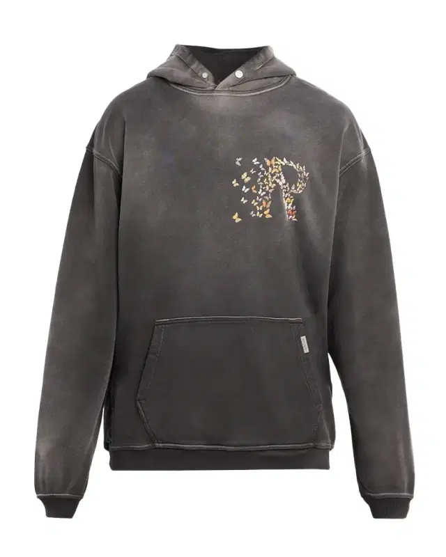 Men 's Butterfly Initial Faded Cotton Hoodie