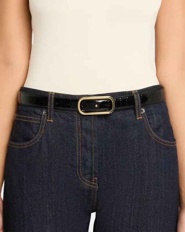 Loop Croc-Embossed Belt